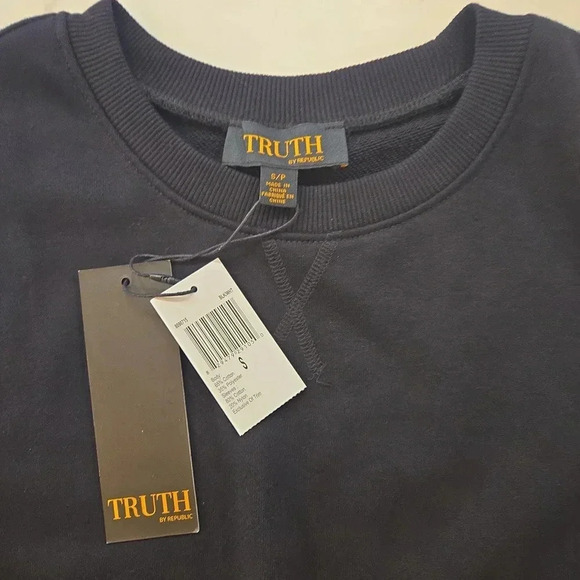 NWT Truth By Republic Balloon Sleeve Knit Sweater Black White Size Small Womens - Picture 2 of 9